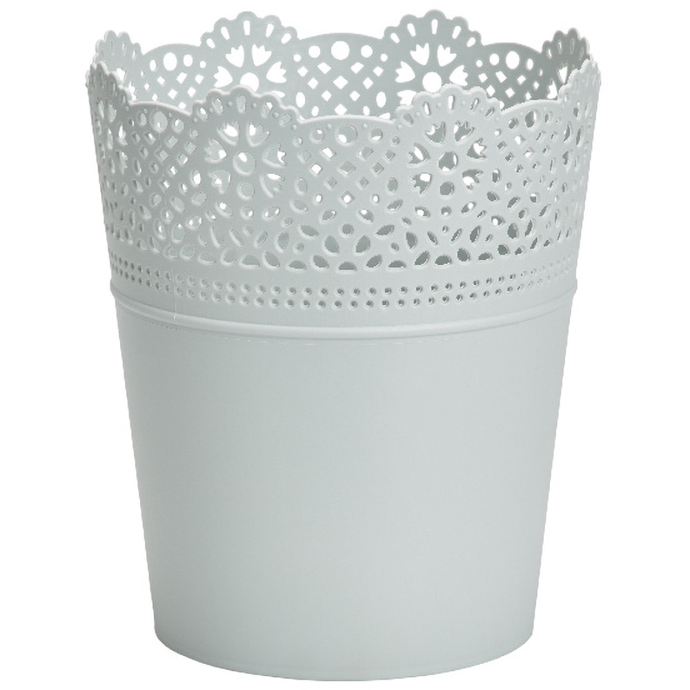 Ghiveci flori GOODHOME Dantela, plastic, D 18 cm, alb