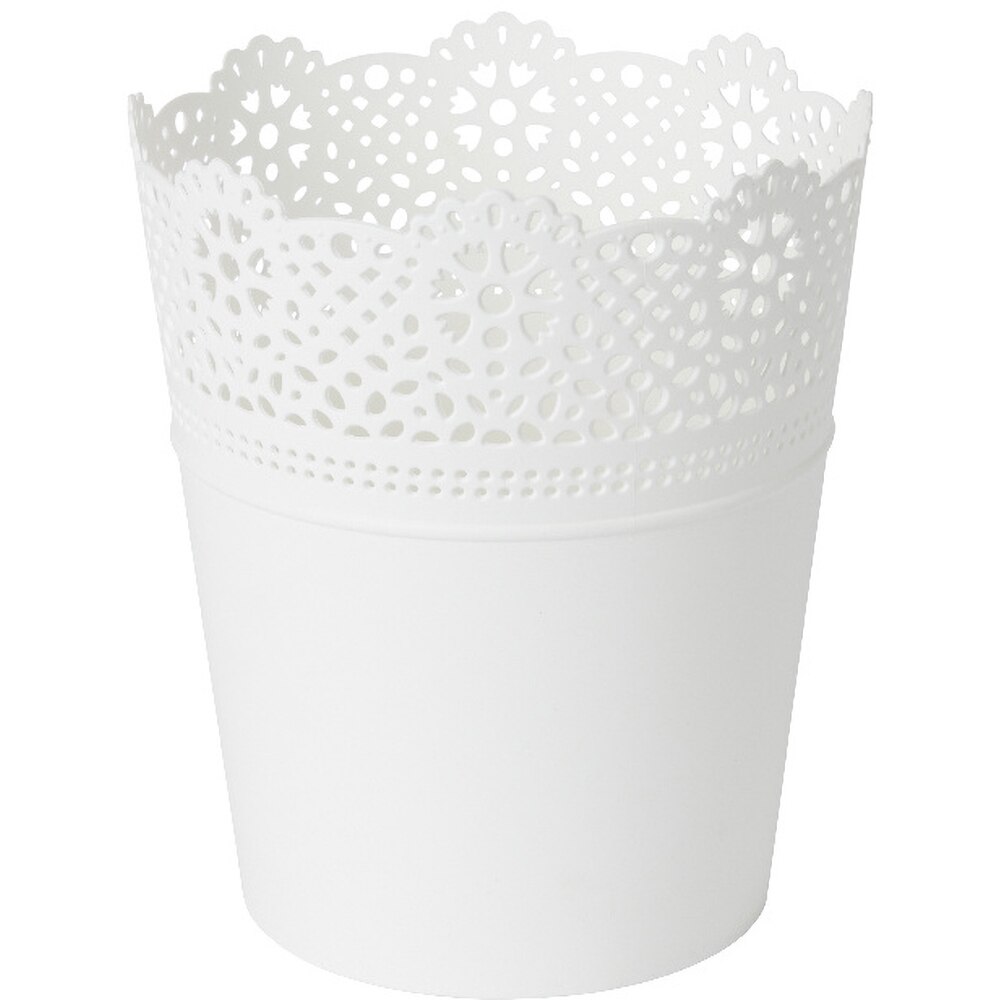 Ghiveci flori GOODHOME Dantela, plastic, D 18 cm, alb