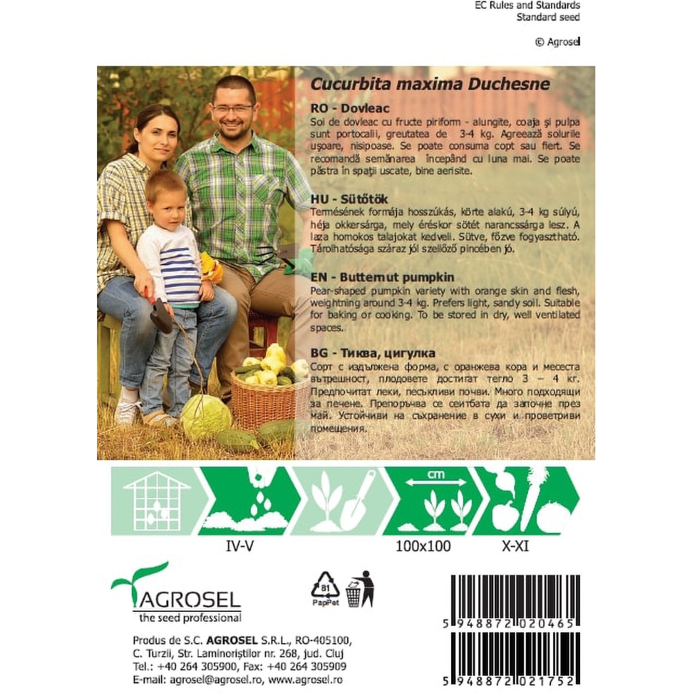 Seminte legume dovleac Orange Agro AGROSEL, 4g