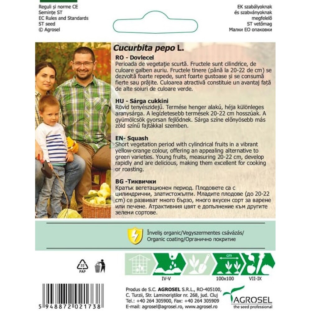 Seminte legume dovlecel Goldena AGROSEL, 3g