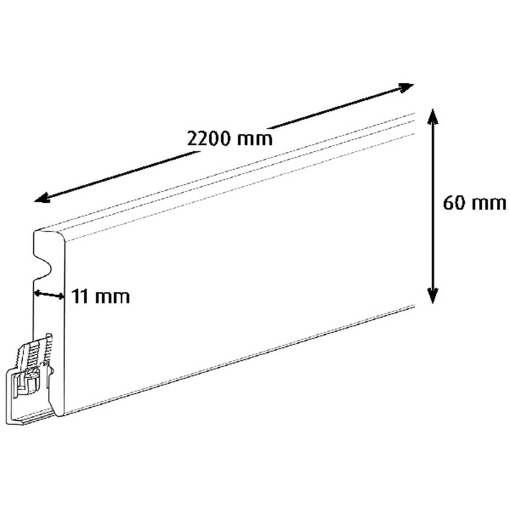 Plinta parchet GOODHOME, MDF, 220 x 6 x 1.1 cm, fag