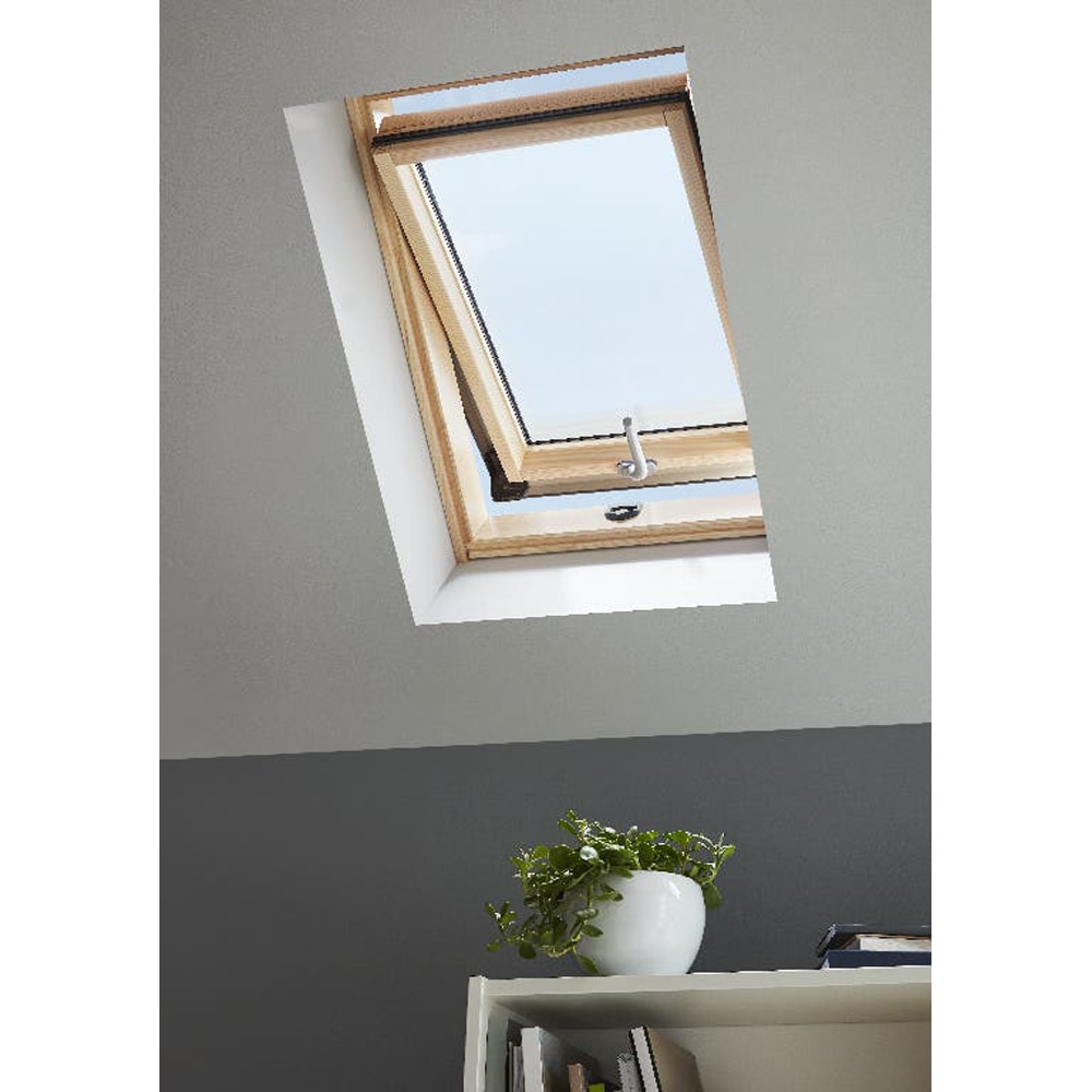 Fereastra mansarda lemn SITE, sticla securizata simpla, 540x780 mm, pin natur, deschidere pivotanta jos