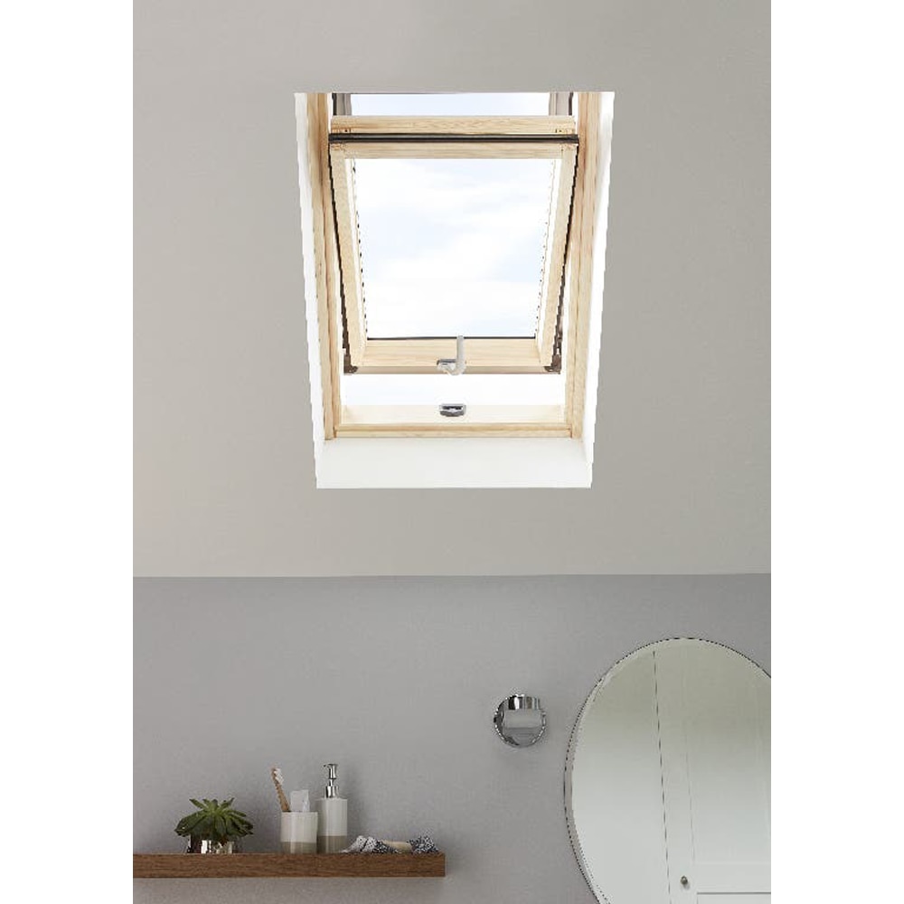 Fereastra mansarda lemn SITE, sticla securizata simpla, 540x780 mm, pin natur, deschidere pivotanta jos