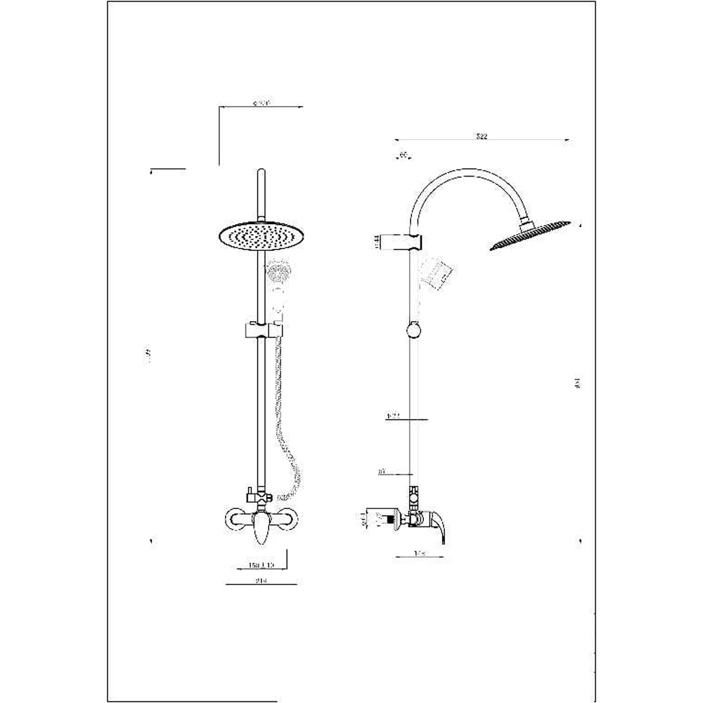 Sistem dus GOODHOME Blyth, 1 functie, argintiu