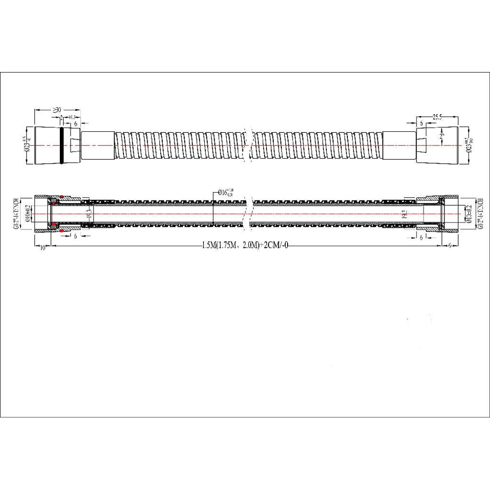 Furtun de dus GOODHOME 100664201, 1.5 m, argintiu