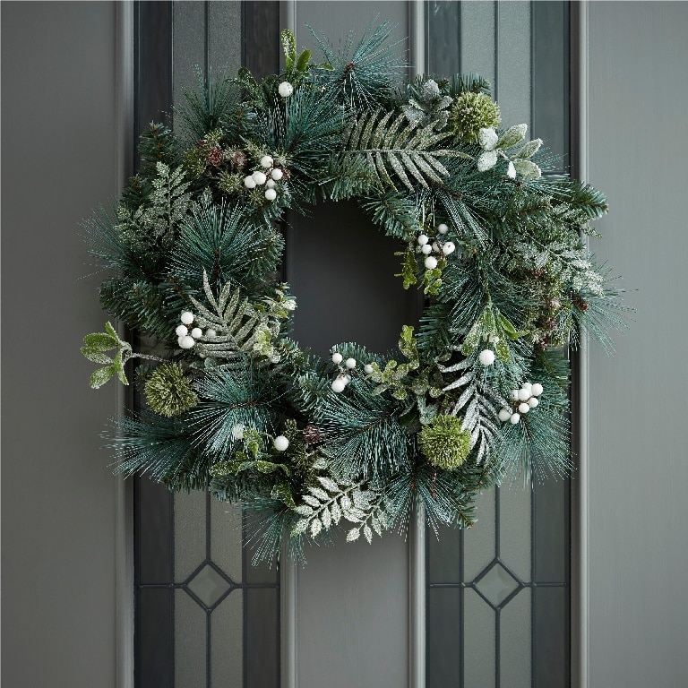 Coronita cu sclipici, 60 cm, polietilena, verde