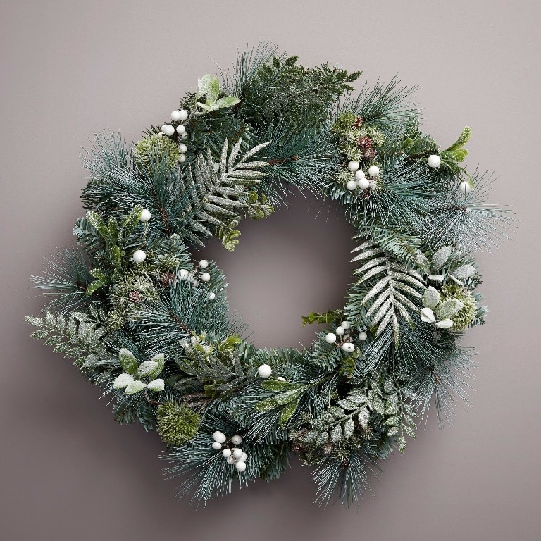 Coronita cu sclipici, 60 cm, polietilena, verde