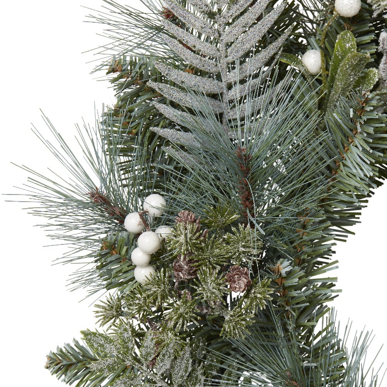 Coronita cu sclipici, 60 cm, polietilena, verde