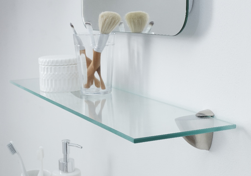 Suport pentru raft baie GOODHOME, 5.55 x 5.48 x 2.88 cm, suport maxim 20 kg, otel, argintiu, 2 buc