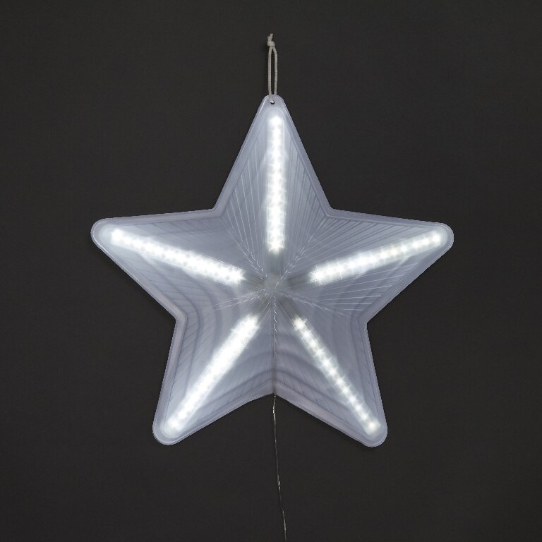 Decoratiune Stea 10 LED-uri, 49 x 46 cm, plastic, alb rece