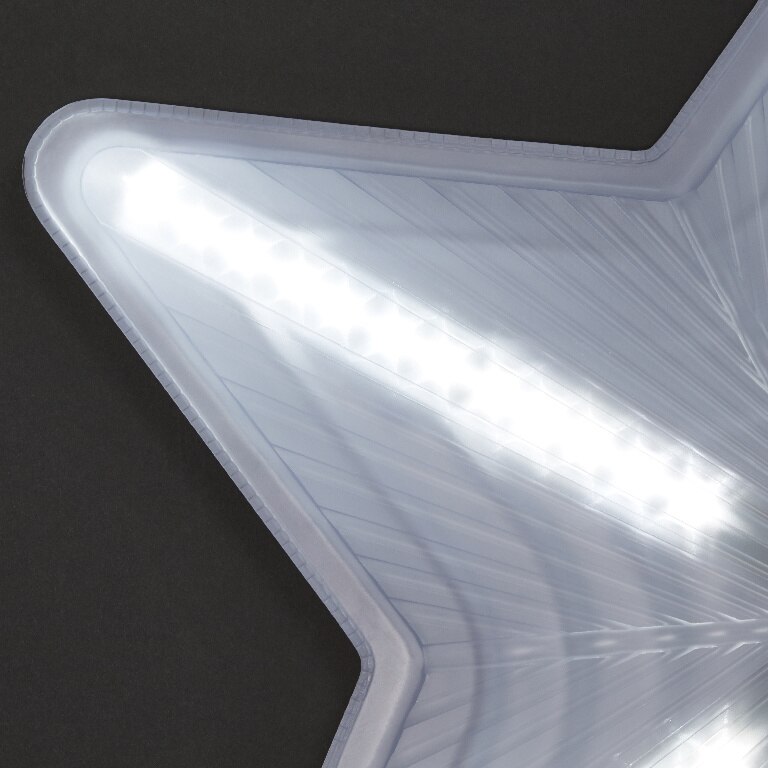 Decoratiune Stea 10 LED-uri, 49 x 46 cm, plastic, alb rece