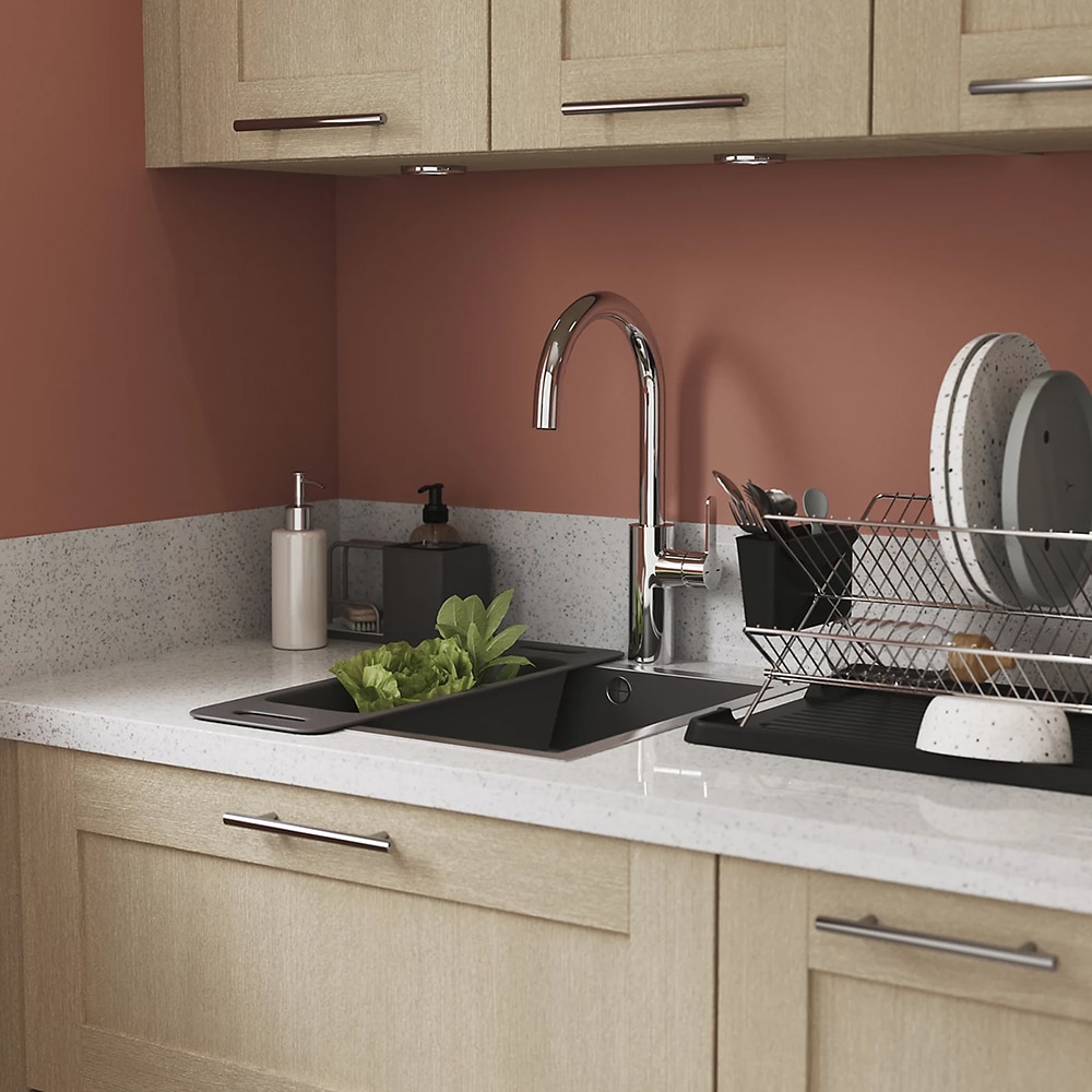 Strecuratoare chiuveta GOODHOME Datil, polipropilena, 54.5 x 16.5 cm, antracit