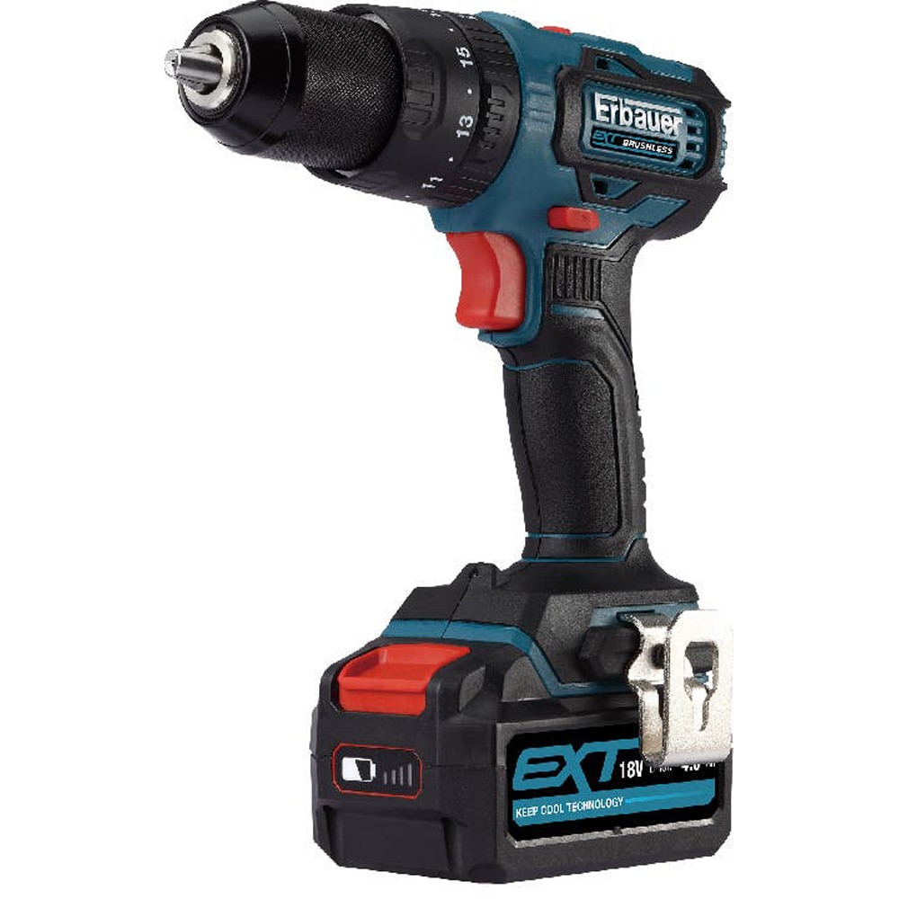 Masina de gaurit si insurubat (bormasina) cu percutie Erbauer ECD18-Li-2, 18V, 4Ah, 1700rpm, 50nm