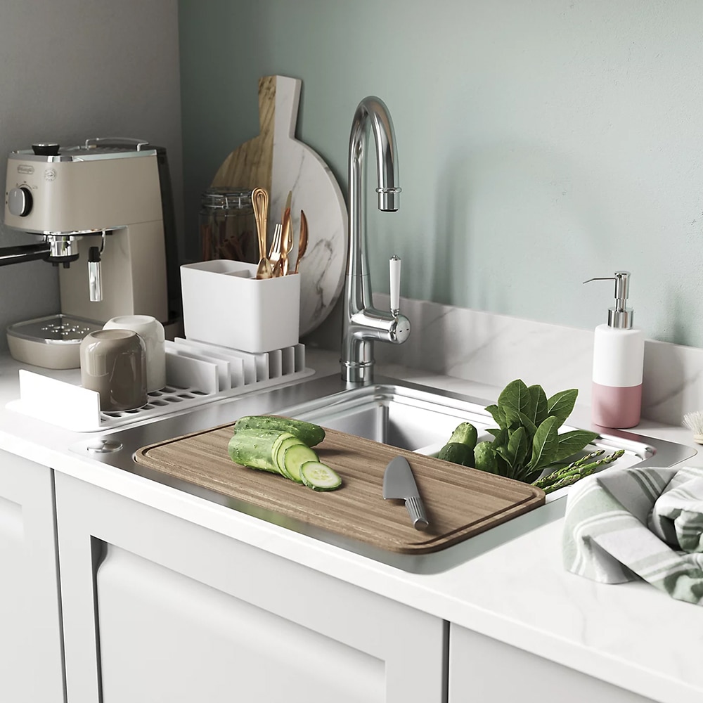 Chiuveta bucatarie GoodHome Romesco, 1 cuva, accesorii, inox