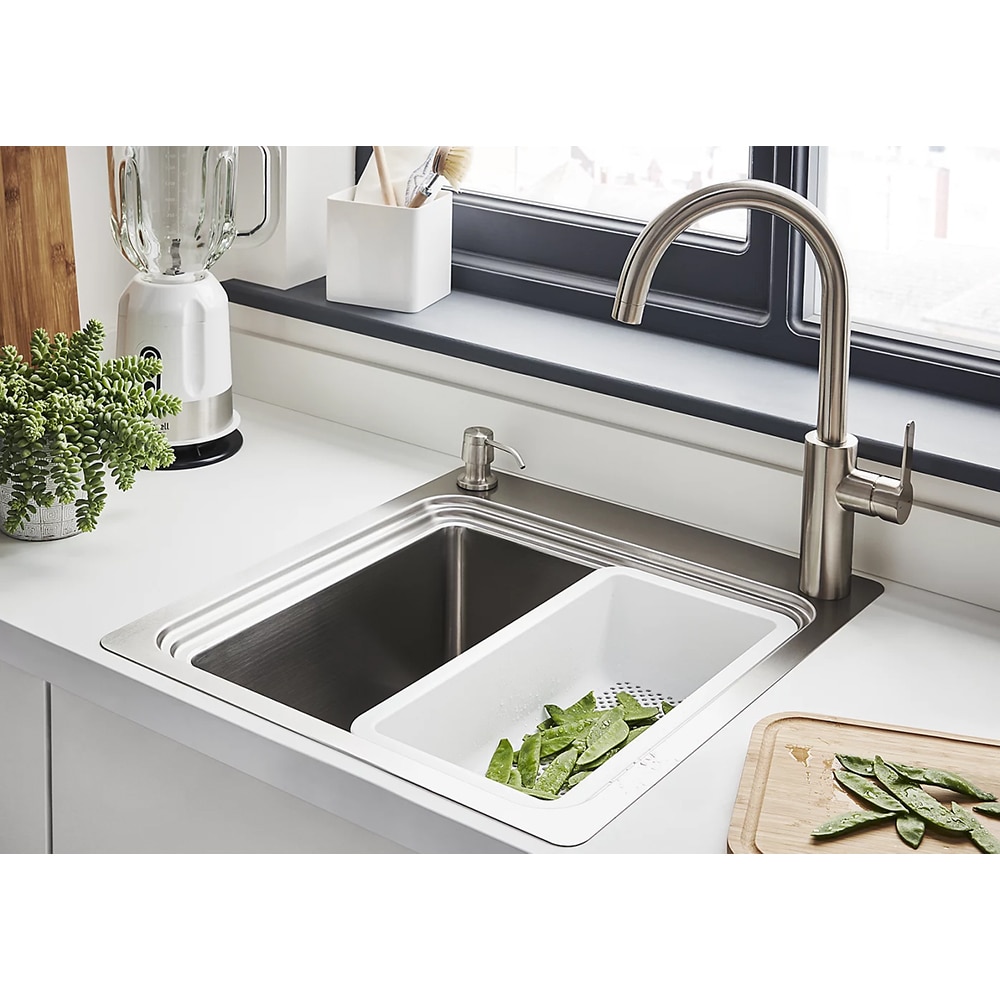 Chiuveta bucatarie GoodHome Romesco, 1 cuva, accesorii, inox