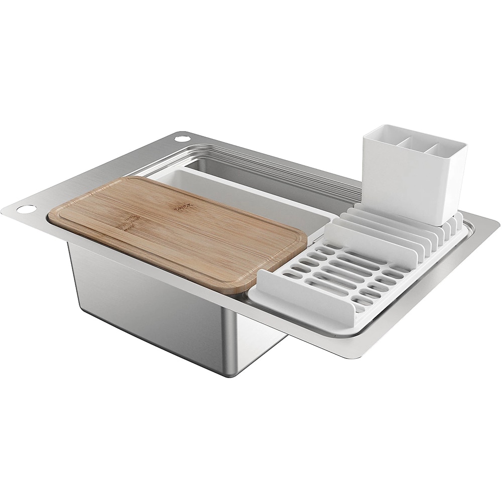 Chiuveta bucatarie GOODHOME Romesco, 1 cuva, picurator reversibil, accesorii, inox