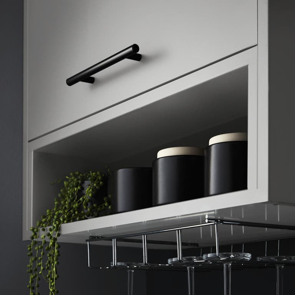 Maner GOODHOME Annatto, otel, 18.8 cm, negru