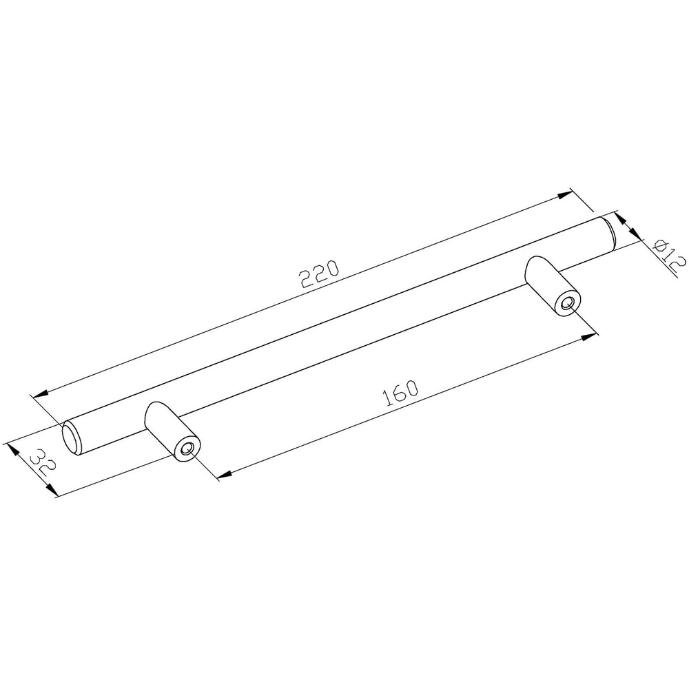 Maner GOODHOME Annatto, otel, 22 cm, negru