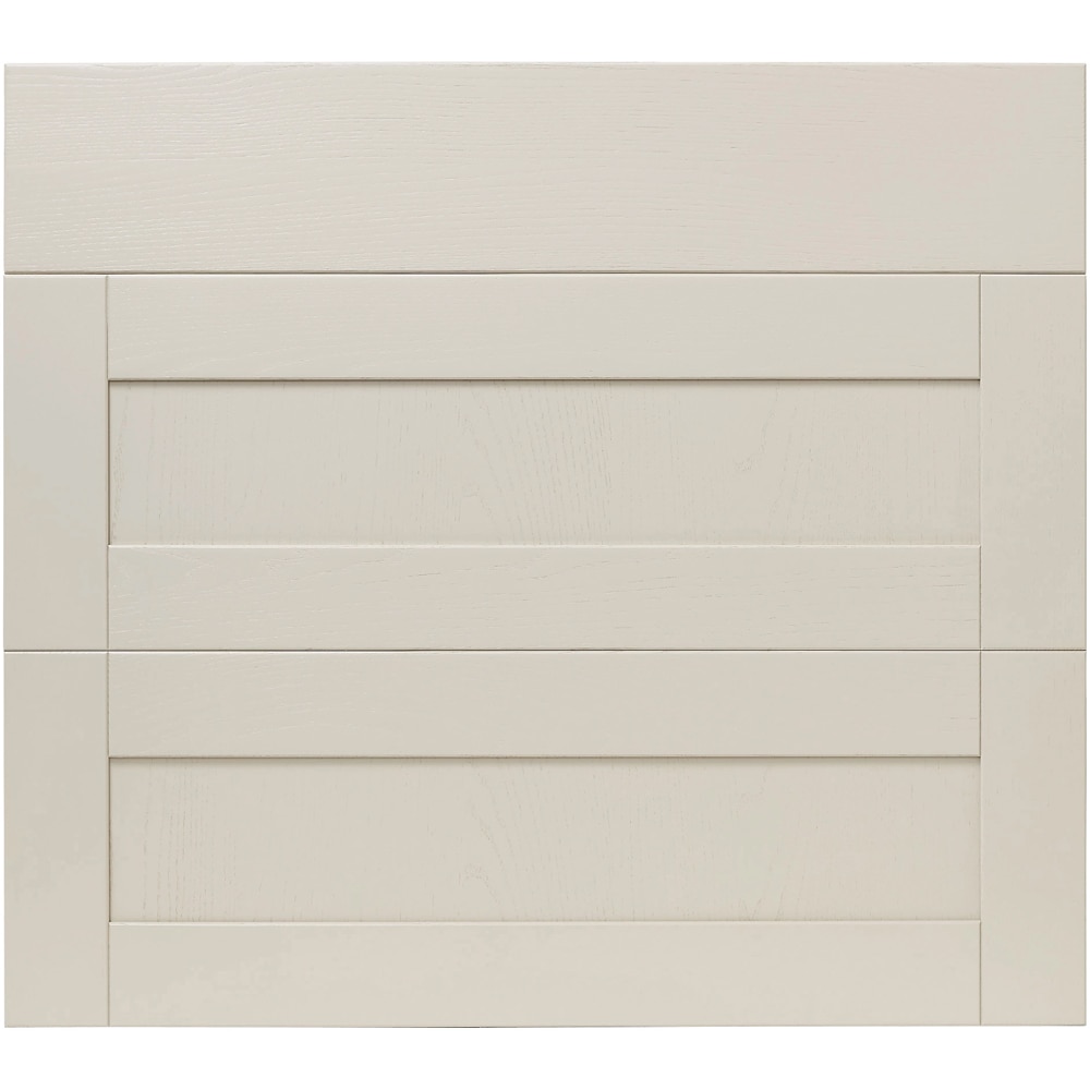 Front usa si 3 sertare GOODHOME Verbena, Lemn masiv, 79.7 x 71.5 x 2 cm, Gri