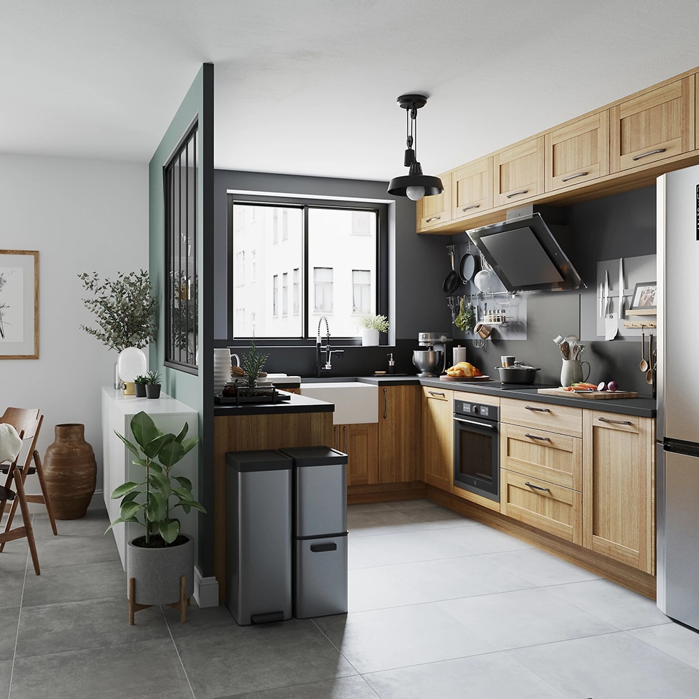 Front usa GOODHOME Verbena, 49.7 x 71.5 cm, stejar mat