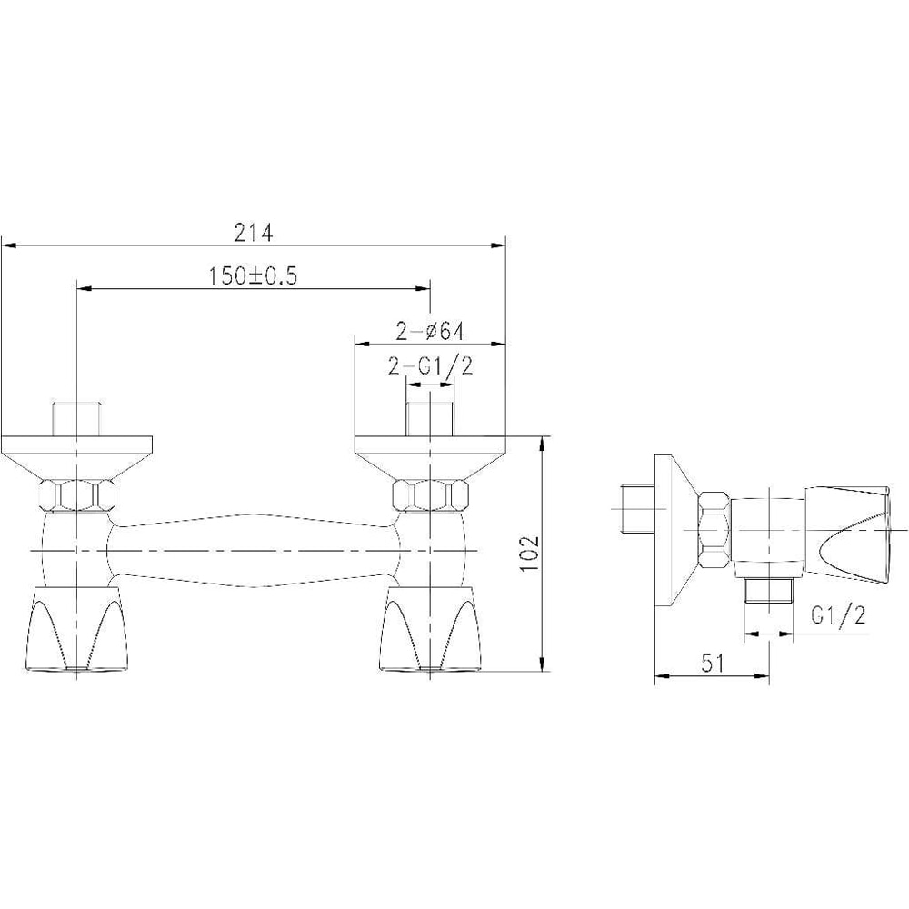 Baterie dus GOODHOME Grenvik, dublu comanda, alama, argintiu