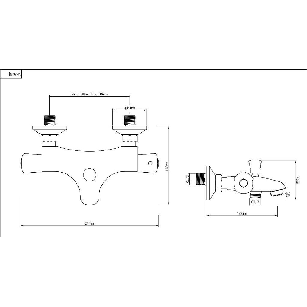 Baterie cada-dus GOODHOME Rize, termostat, alama, argintiu