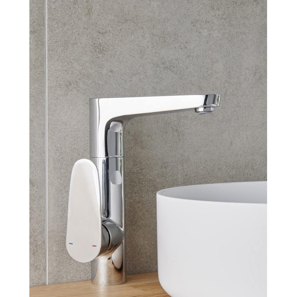 Baterie lavoar GOODHOME Cavally, inaltime 23.5 cm, alama, argintiu