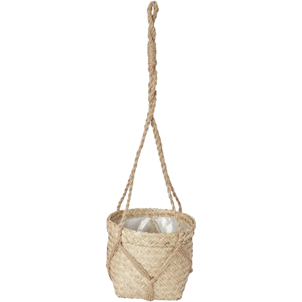 Ghiveci suspendat rotund GOODHOME, iarba de mare, 20.5 cm, bej