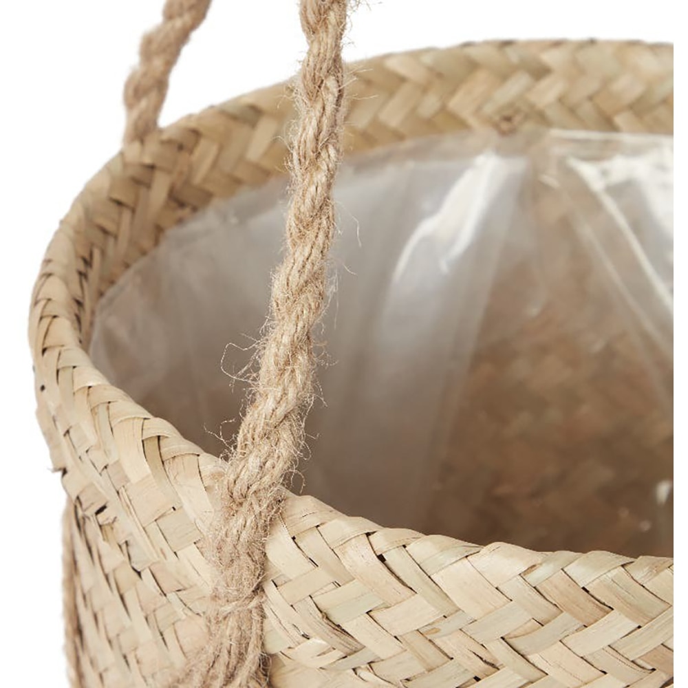 Ghiveci suspendat rotund GOODHOME, iarba de mare, 20.5 cm, bej