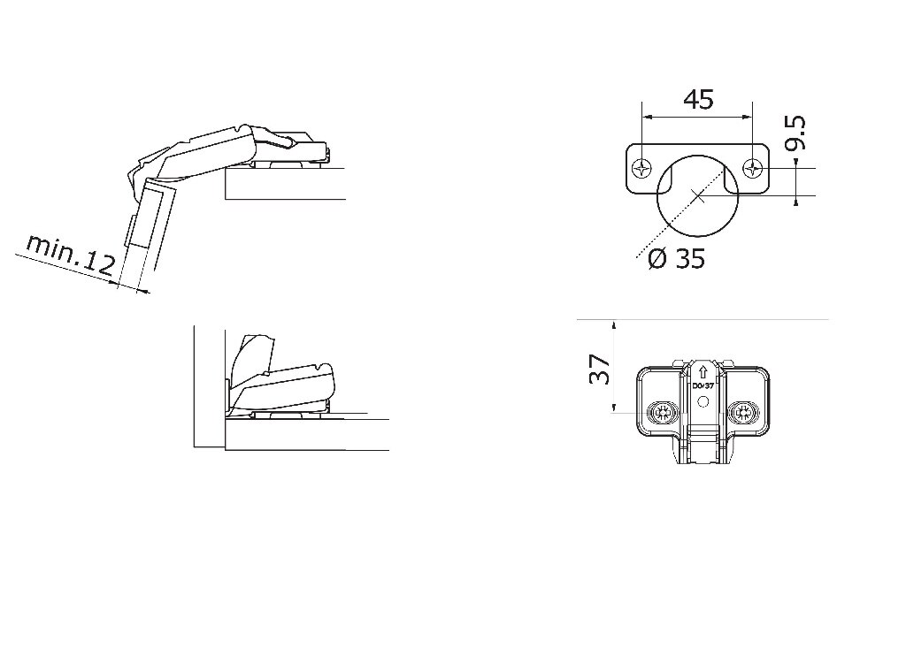 Balama Soft-Close Titus, Unghi 165 grade, 2 bucati
