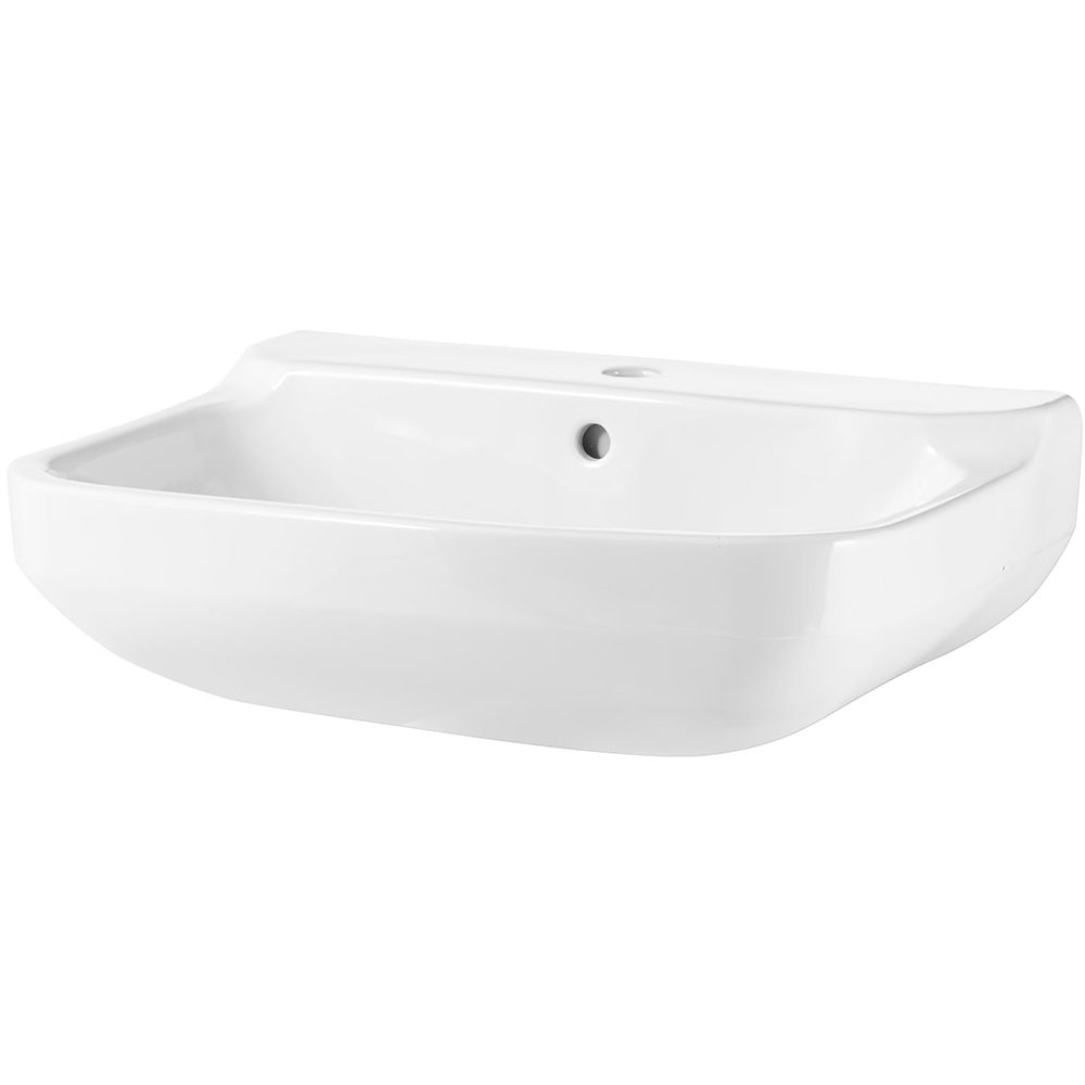 Lavoar baie GOODHOME Teesta, portelan, montare pe perete, 56 x 40 cm, alb lucios