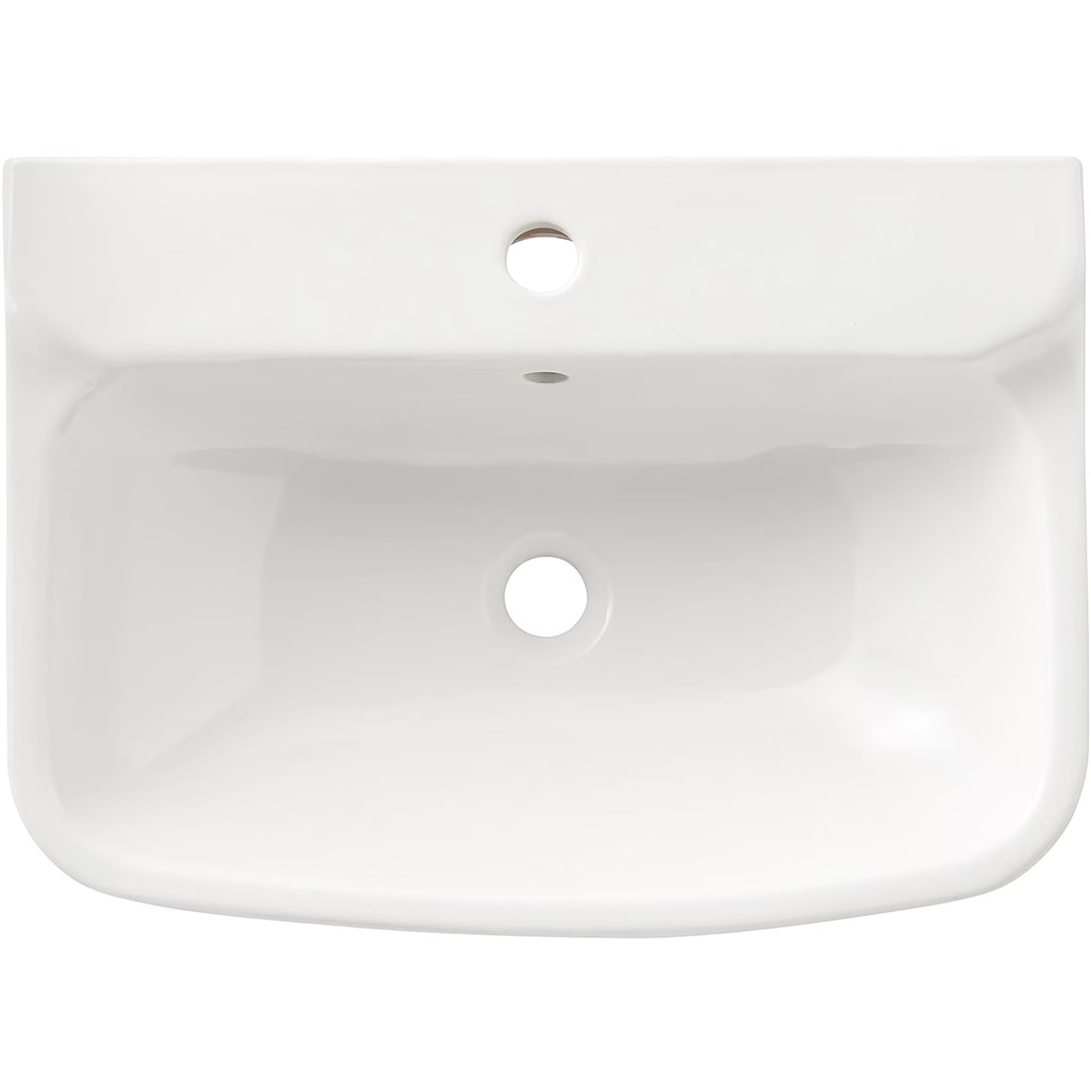 Lavoar baie GOODHOME Teesta, portelan, montare pe perete, 56 x 40 cm, alb lucios