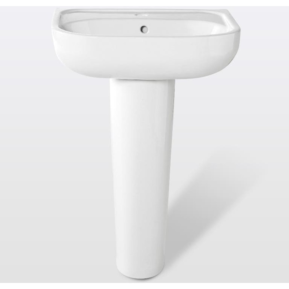 Lavoar baie GOODHOME Cavally, ceramica, montare pe perete, 56 x 40 cm, alb lucios