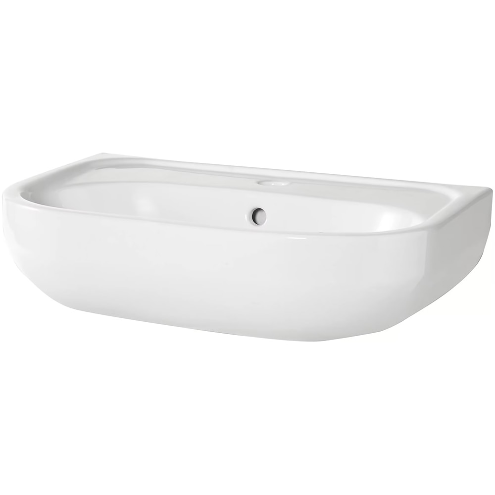 Lavoar baie GOODHOME Cavally, ceramica, montare pe perete, 56 x 40 cm, alb lucios