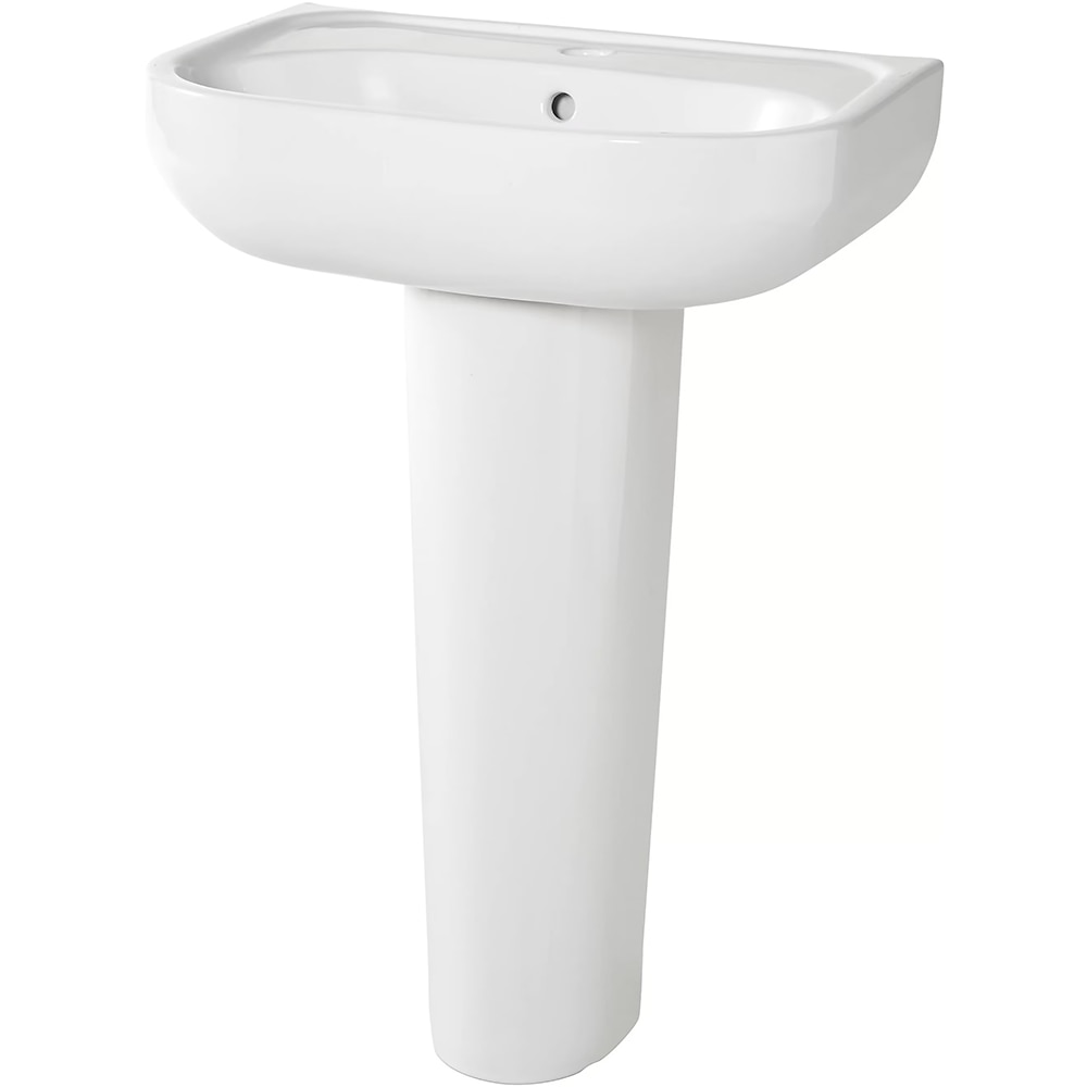 Lavoar baie GOODHOME Cavally, ceramica, montare pe perete, 56 x 40 cm, alb lucios