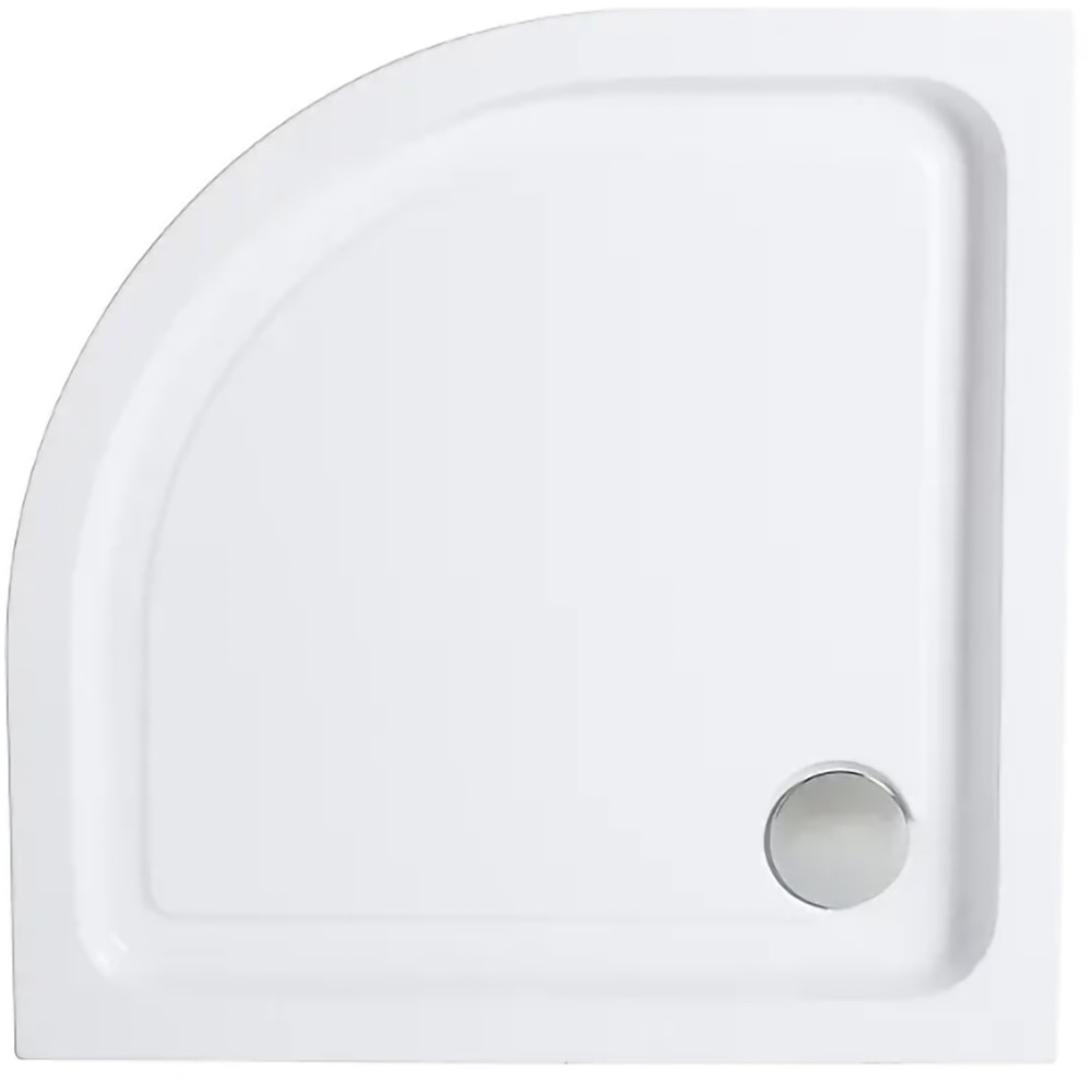 Cadita dus Cooke & Lewis Lagan, semirotunda, ABS si acril, 90 x 90 x 15 cm, alb