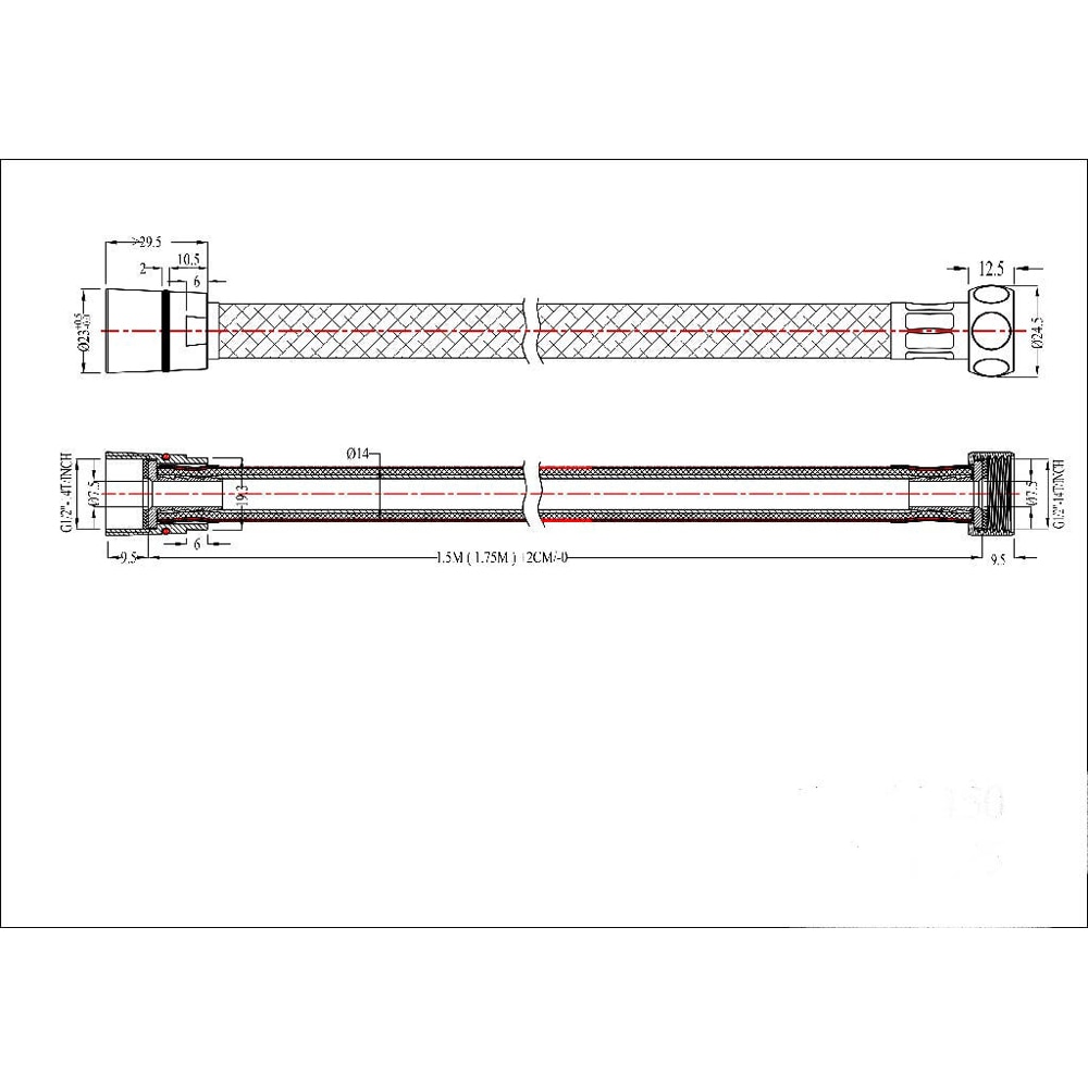 Furtun de dus GOODHOME 100677410, 1.75 m, alb
