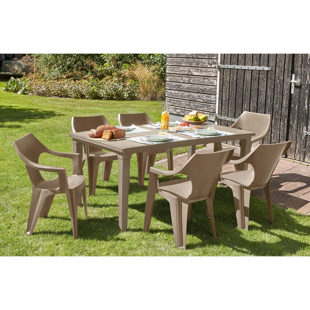 Scaun gradina Keter Dante, plastic, 57 x 57 x 79 cm, maro deschis