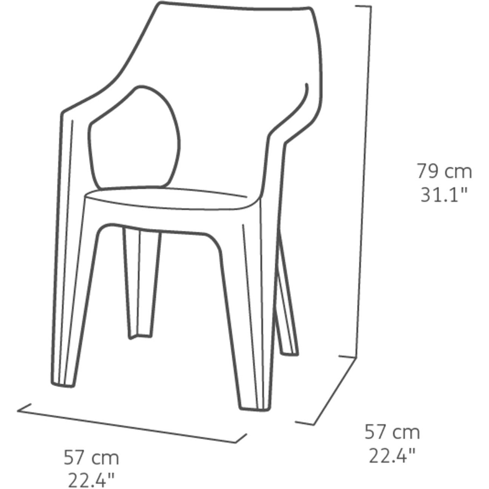 Scaun gradina Keter Dante, plastic, 57 x 57 x 79 cm, maro deschis