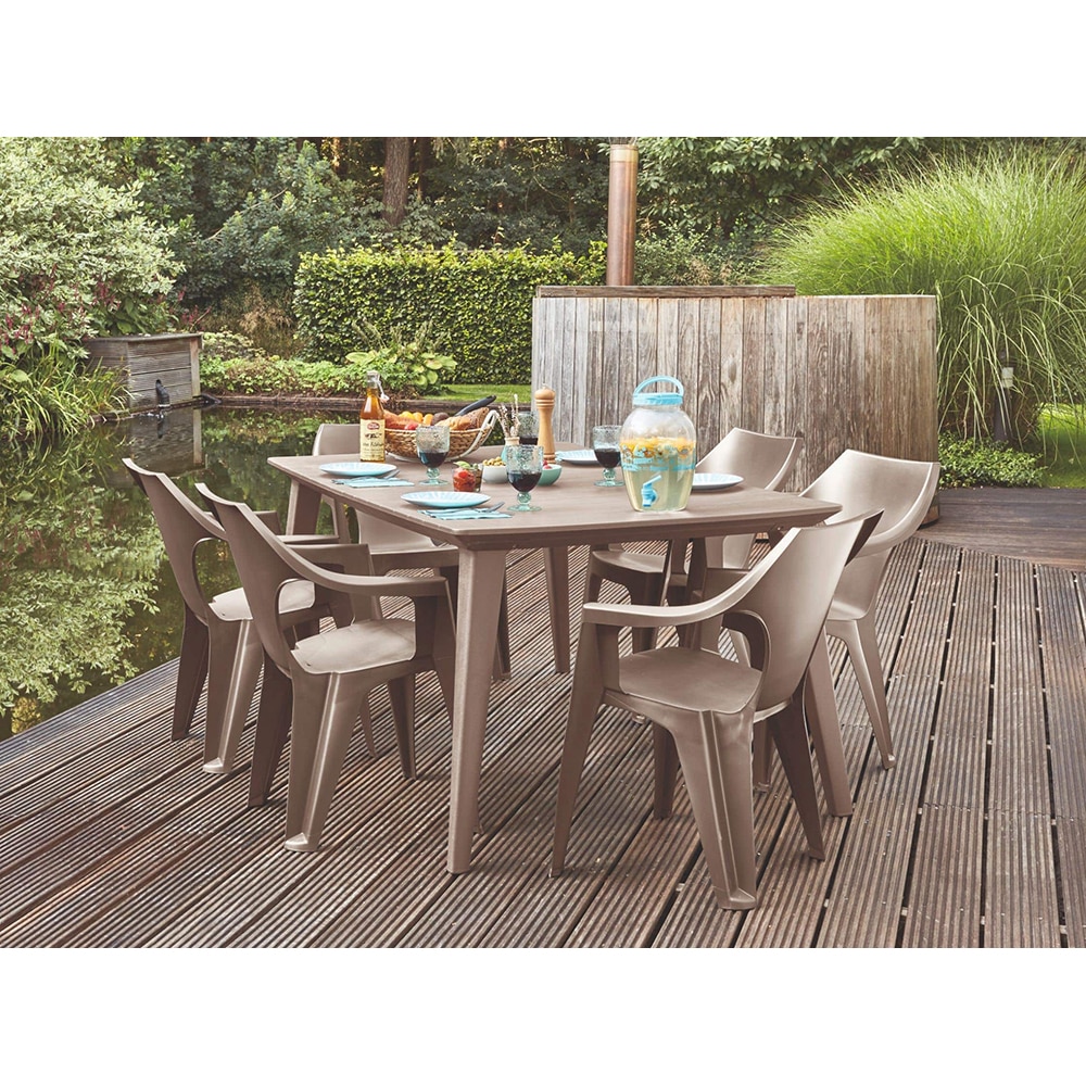 Scaun gradina Keter Dante, plastic, 57 x 57 x 79 cm, maro deschis