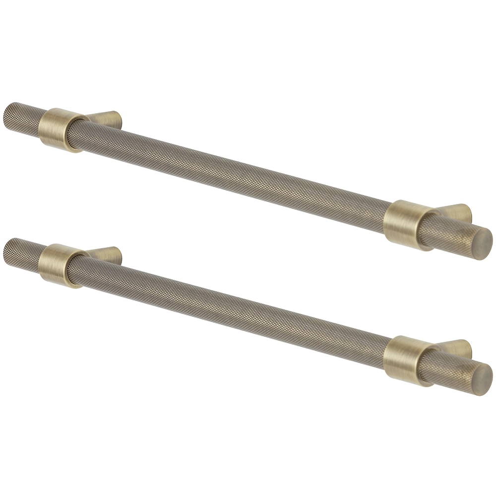 Set 2 manere pentru dulap bucatarie GOODHOME Dukkah, 25.7 cm x 3.5 cm, otel, efect alama