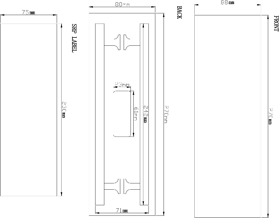 Maner mobila GOODHOME, 24.2 x 3cm, aluminiu, argintiu