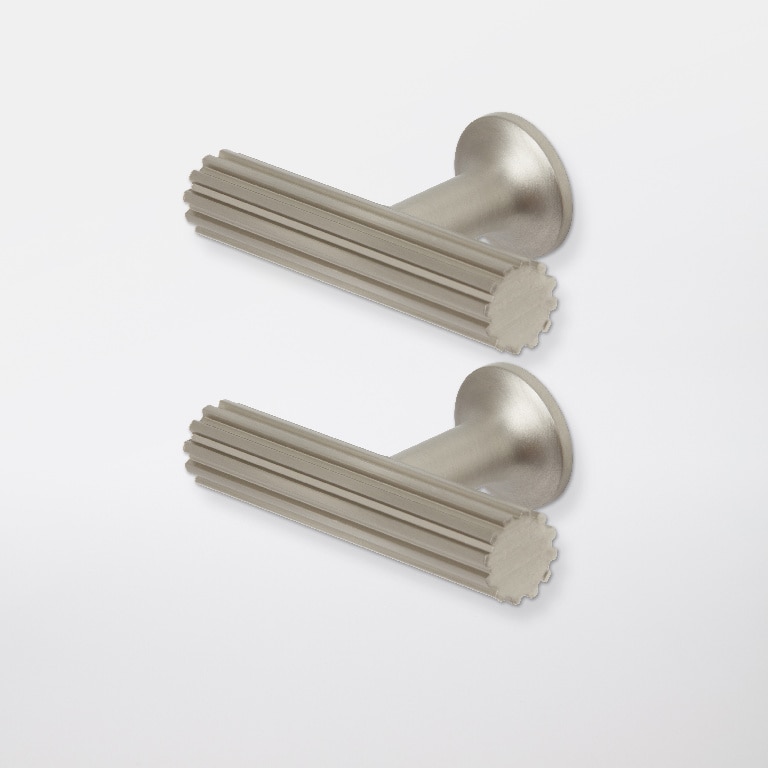 Set manere GOODHOME Sumac, aluminiu, 6 cm, argintiu, 2 bucati