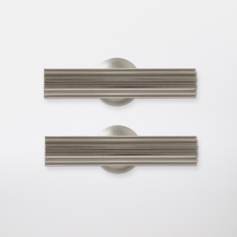 Set manere GOODHOME Sumac, aluminiu, 6 cm, argintiu, 2 bucati