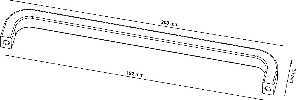 Maner mobila GOODHOME, 20 x 3cm, aluminiu, argintiu