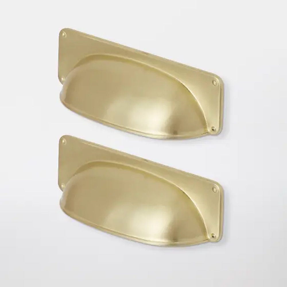 Maner mobila GOODHOME, 9.6 x 2.5 x 3cm, aliaj de zinc, alama