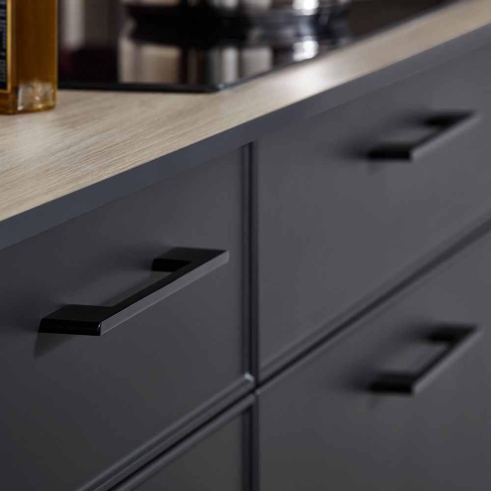 Maner GOODHOME Cacao, metal, 22 cm, 2 bucati, negru