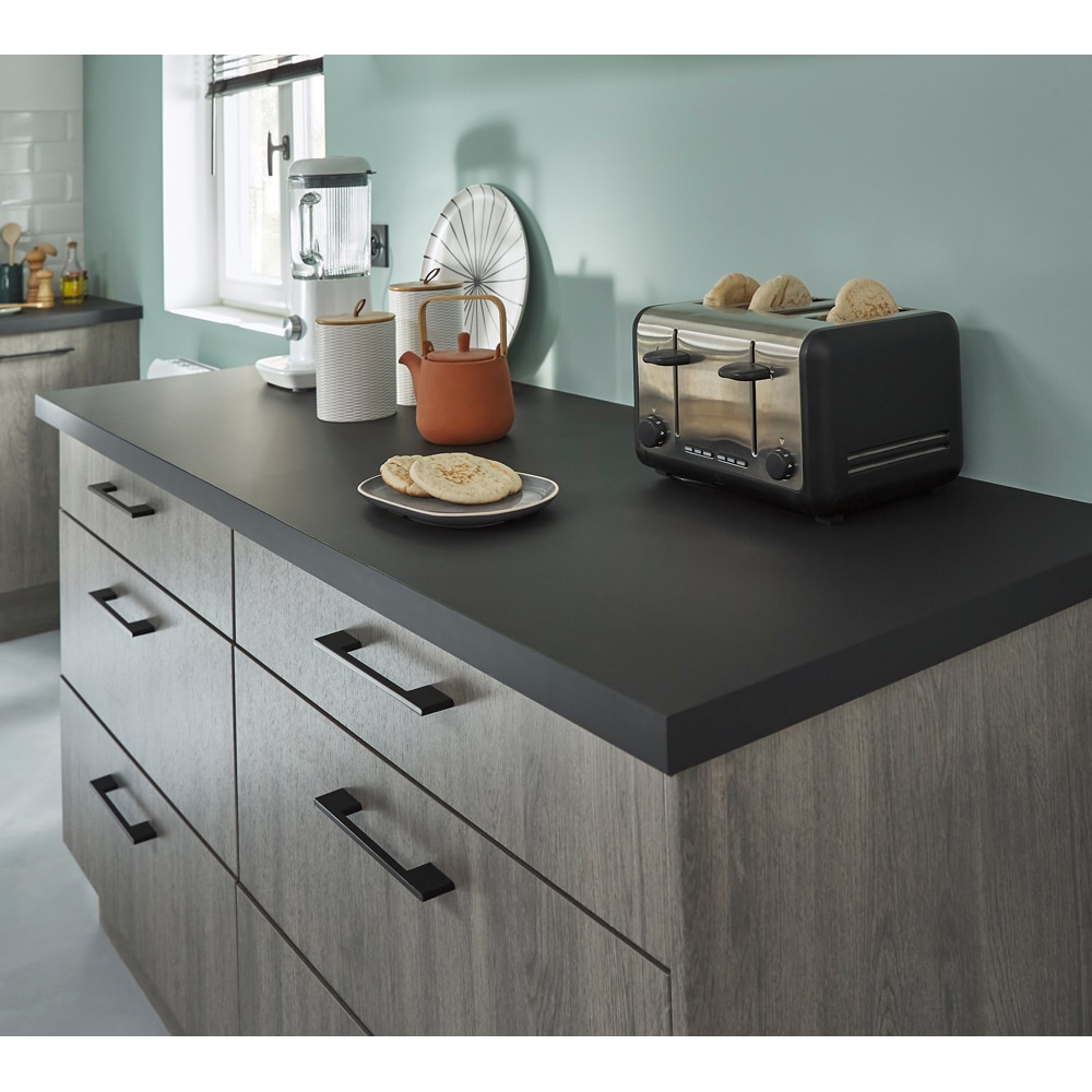 Maner GOODHOME Cacao, metal, 22 cm, 2 bucati, negru