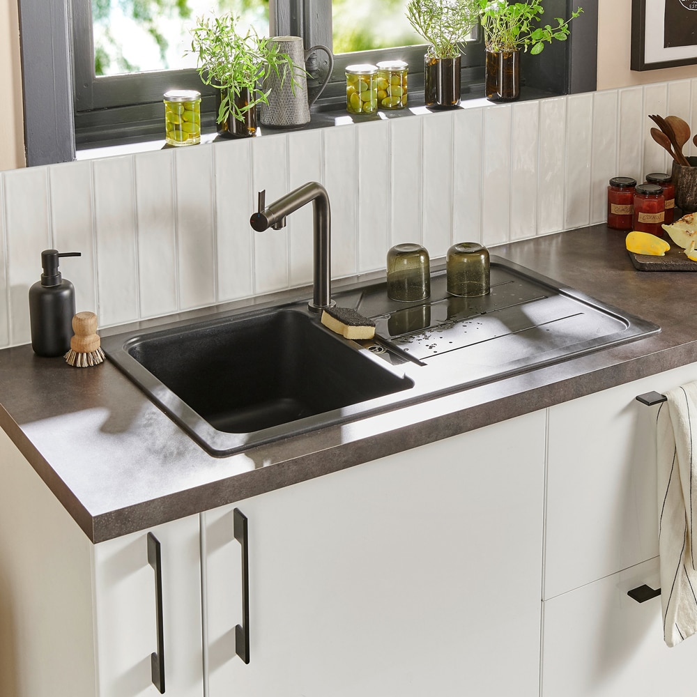 Maner GOODHOME Cacao, metal, 22 cm, 2 bucati, negru