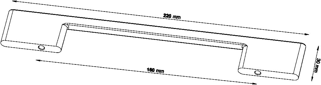 Maner mobila GOODHOME, 22 x 3cm, aluminiu, alb mat